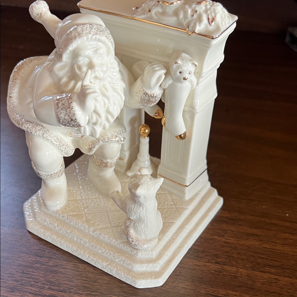 Elegant Santa and Fireplace Holiday Decor